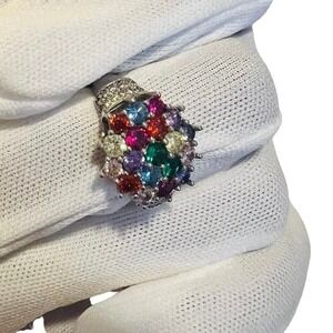 925 Sterling Silver ring with Multicolor Stones